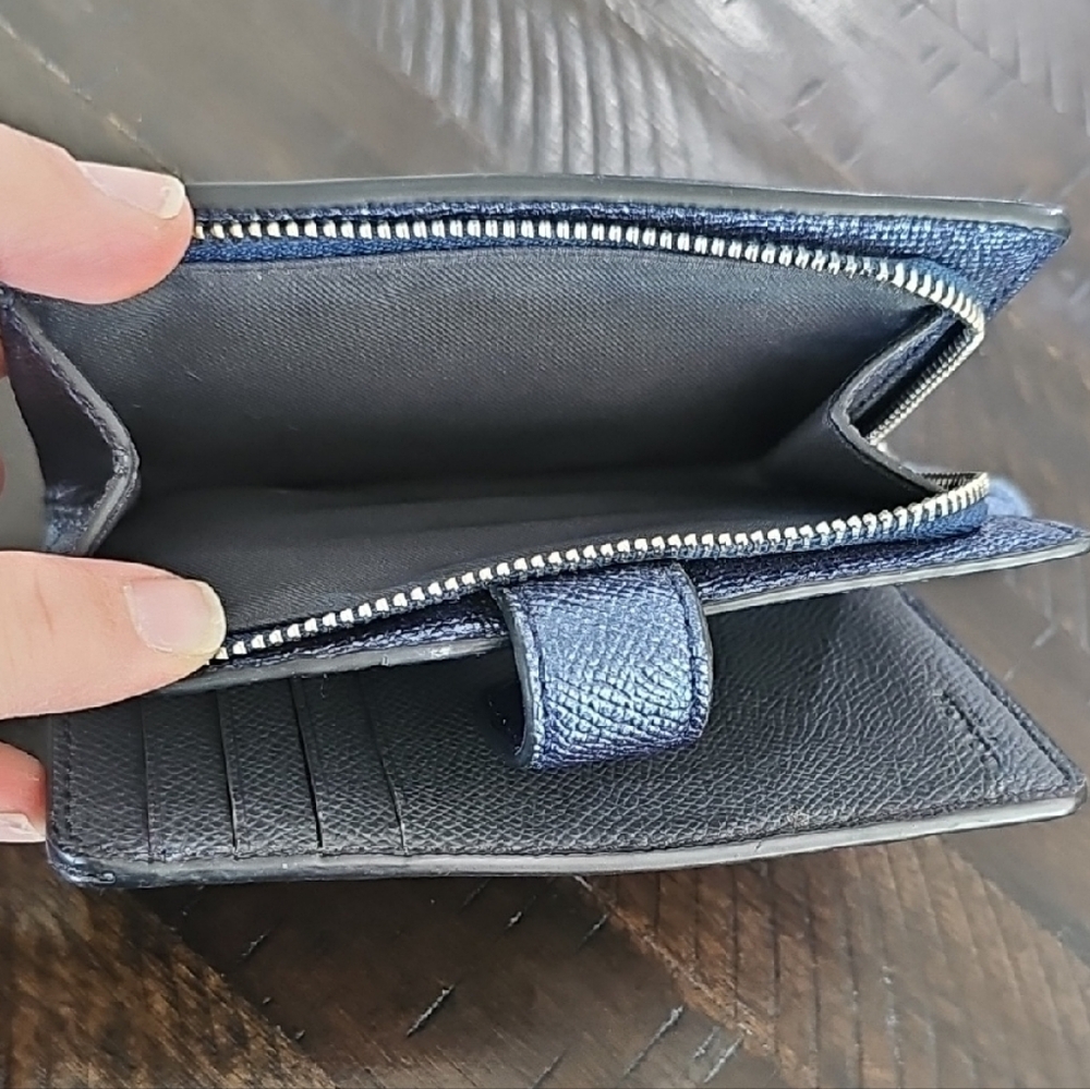 Coach Metallic Blue Women's Wallet - Picture 6 of 8